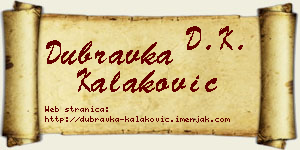 Dubravka Kalaković vizit kartica